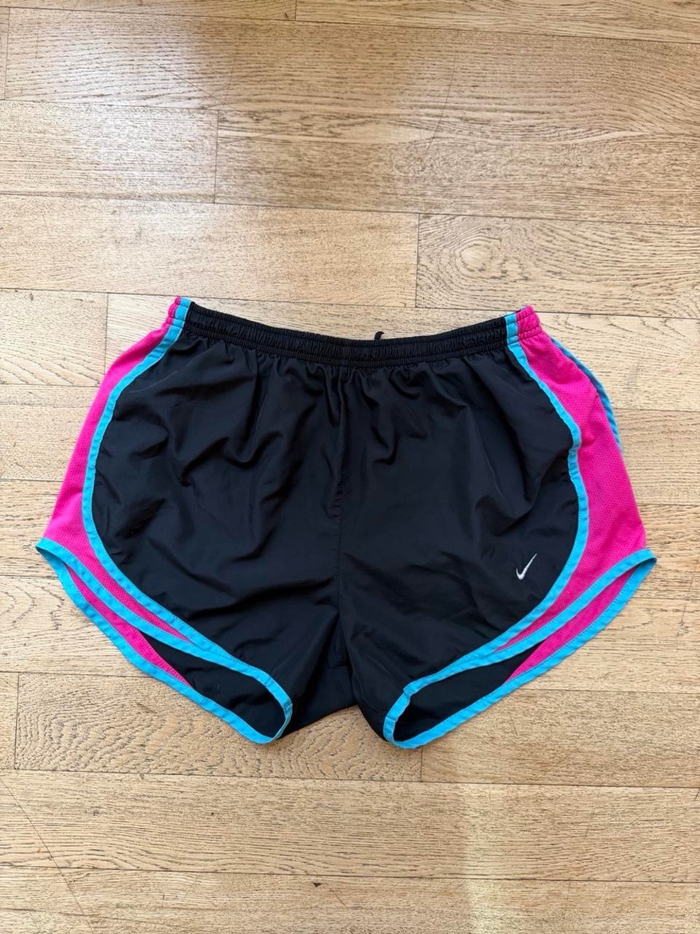 Nike Women’s Black Running Shorts with Pink & Turquoise Trim
